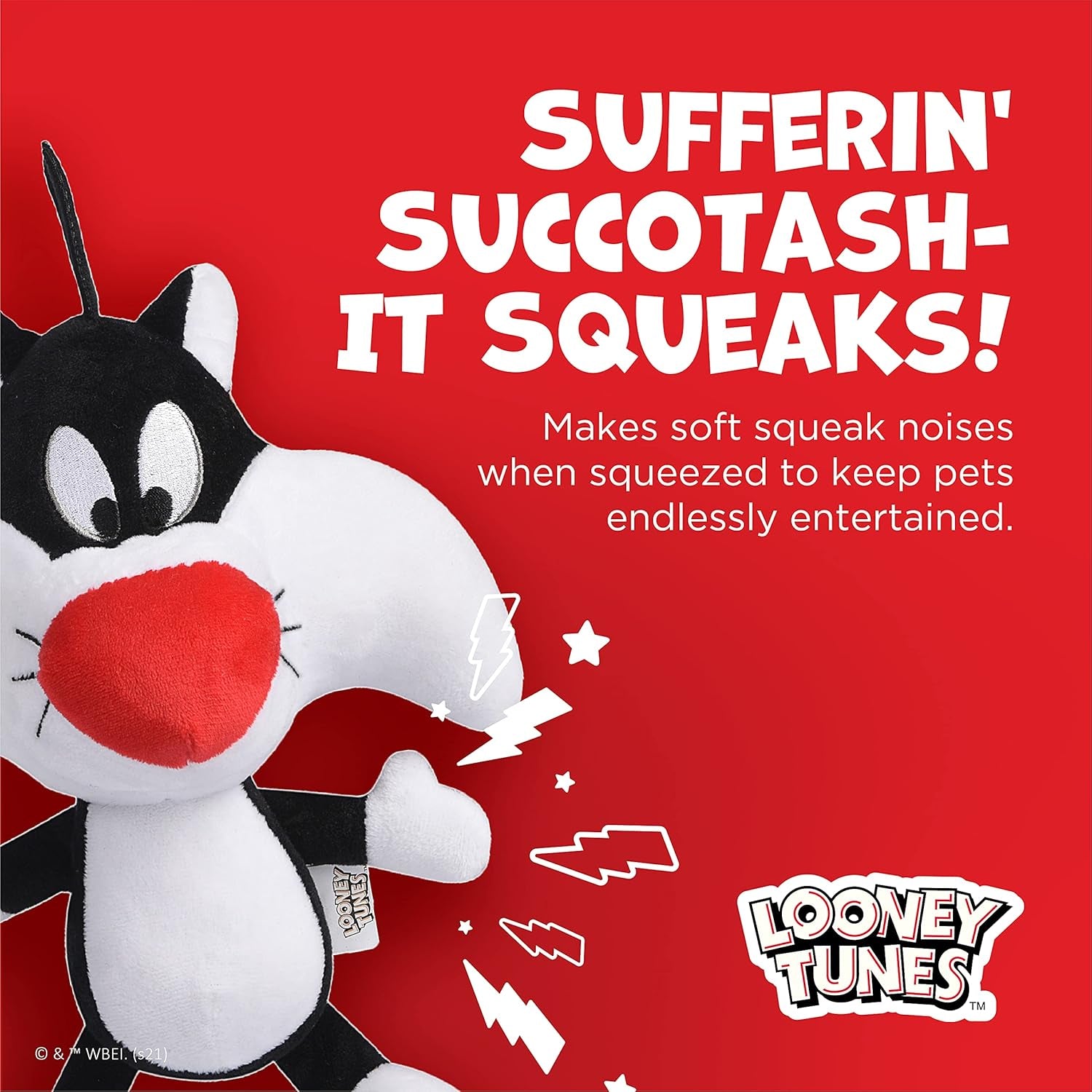 for Pets Sylvester the Cat Big Head Plush Dog Toy